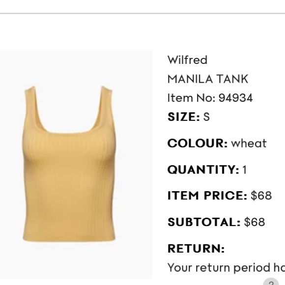 Wilfred/Aritzia Manila Tank - Picture 2 of 7